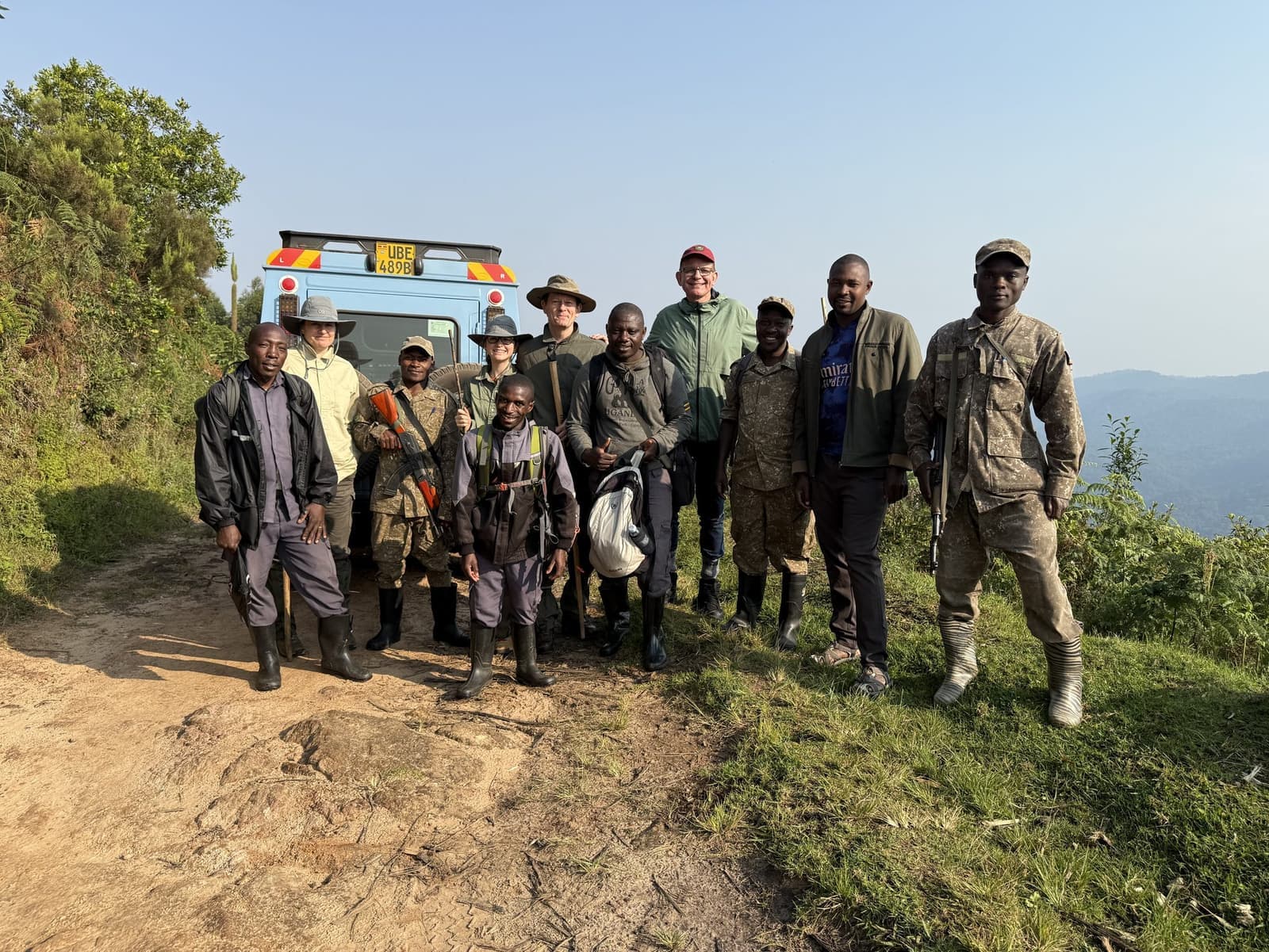 Enterprise Neurosystem team with Uganda Wildlife Authority rangers